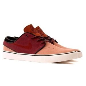 Nike SB Zoom EU 42 US 10.5/11 Low Top Burgundy Pink Suede Skater Sneaker Shoes